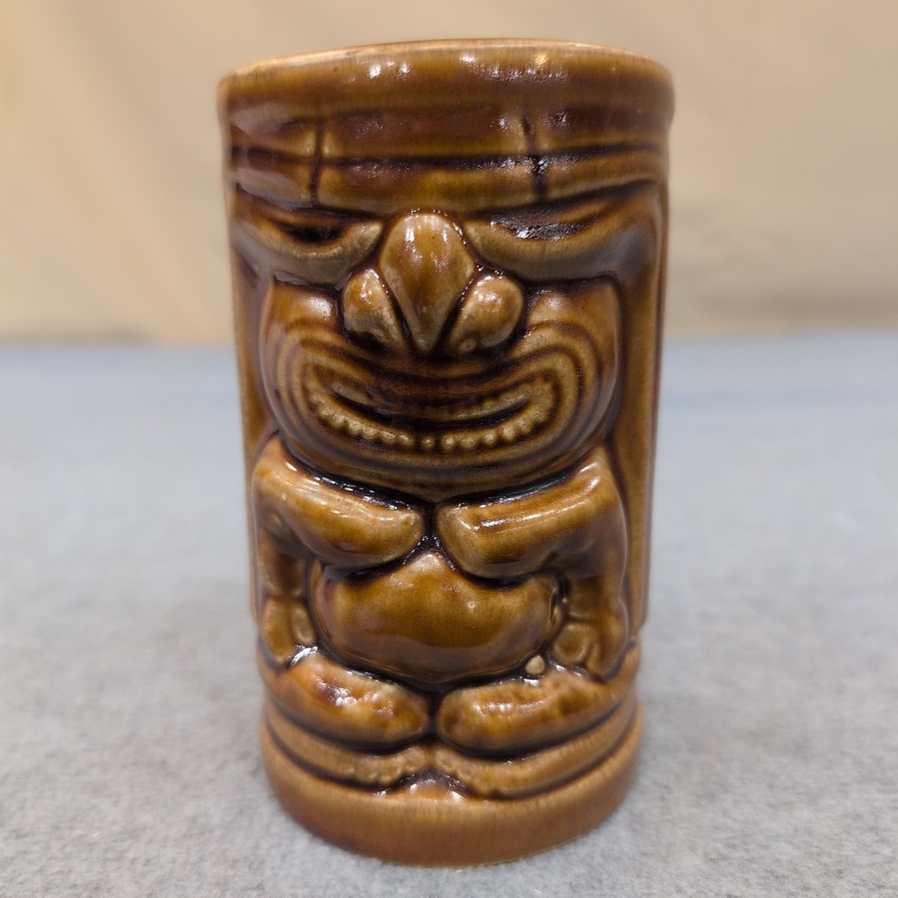 Vintage‎ Orchids of Hawaii Tiki Mug R91 Hawaiian MCM Brown Glaze